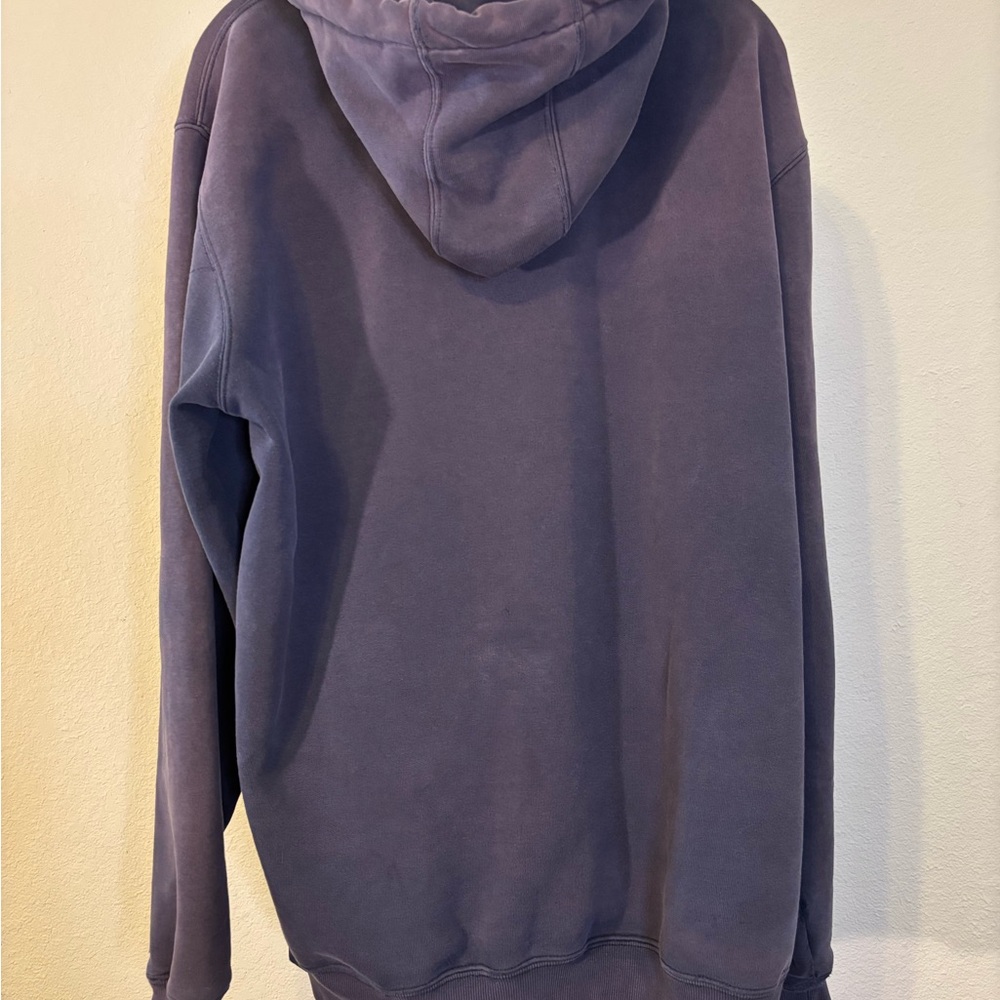 Carhartt Blue Zip-Up Hoodie; heavy-duty, worked in classic - Picture 4 of 7